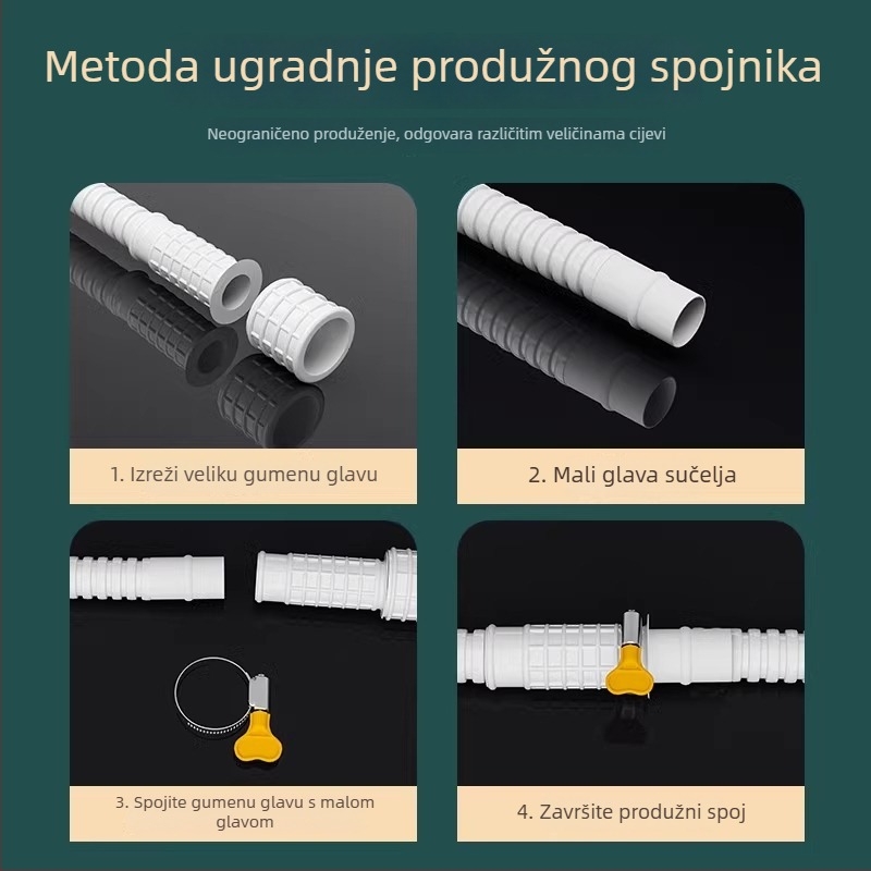Produžna cijev za slavinu s univerzalnim sučeljem i konektorom za tuš, model SLRG; materijal polietilen; nazivni tlak 1; montaža na površinu; konektor od plastike