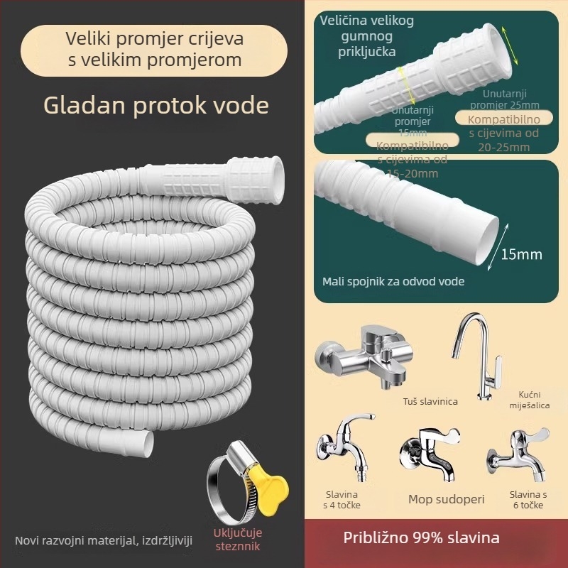 Produžna cijev za slavinu s univerzalnim sučeljem i konektorom za tuš, model SLRG; materijal polietilen; nazivni tlak 1; montaža na površinu; konektor od plastike