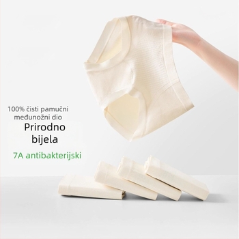 Ženske bezšivne gaćice, srednje visoki struk, antibakterijske, najlon tkanina s pamukom u preponama
