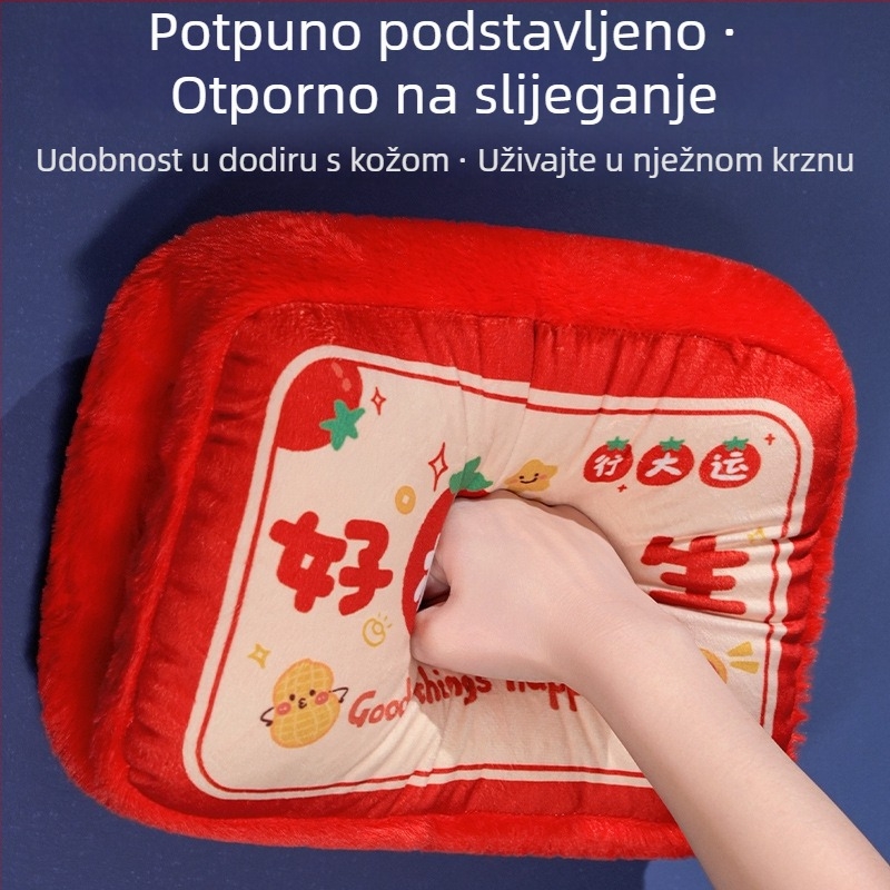 Jastuk-deka za zagrijavanje ruku, 2-u-1, za odmor u uredu i korištenje u automobilu, uzorak crtani likovi, punilo PP pamuk, poklon za godišnju sjednicu