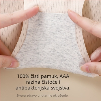 Ženske gaćice sa srednjom talijom, prozračne najlonske tkanine, pamuk podstava u preponama, podizanje kukova