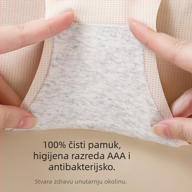 Ženske gaćice sa srednjom talijom, prozračne najlonske tkanine, pamuk podstava u preponama, podizanje kukova