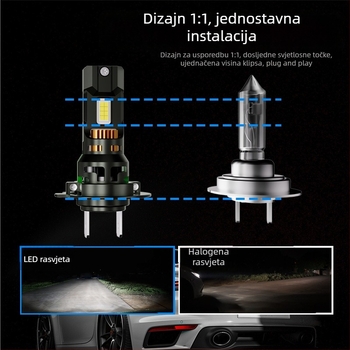 LED automobilska svjetla D9, visoka učinkovitost, integrirano daljnje i kratko svjetlo, 120W, 9-32V, IP68, 14000 lm