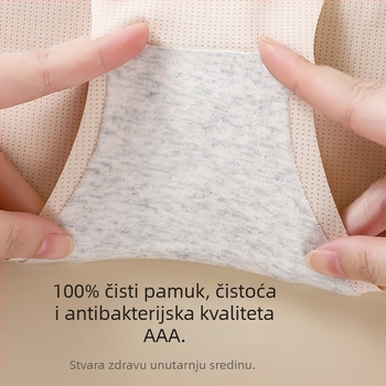 Damske gaćice sa srednjim strukom, prozračne, najlon, podstava od pamuka, podizanje stražnjice, jednobojne