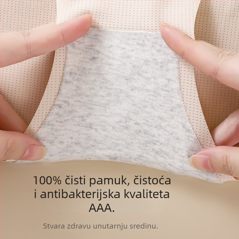 Damske gaćice sa srednjim strukom, prozračne, najlon, podstava od pamuka, podizanje stražnjice, jednobojne