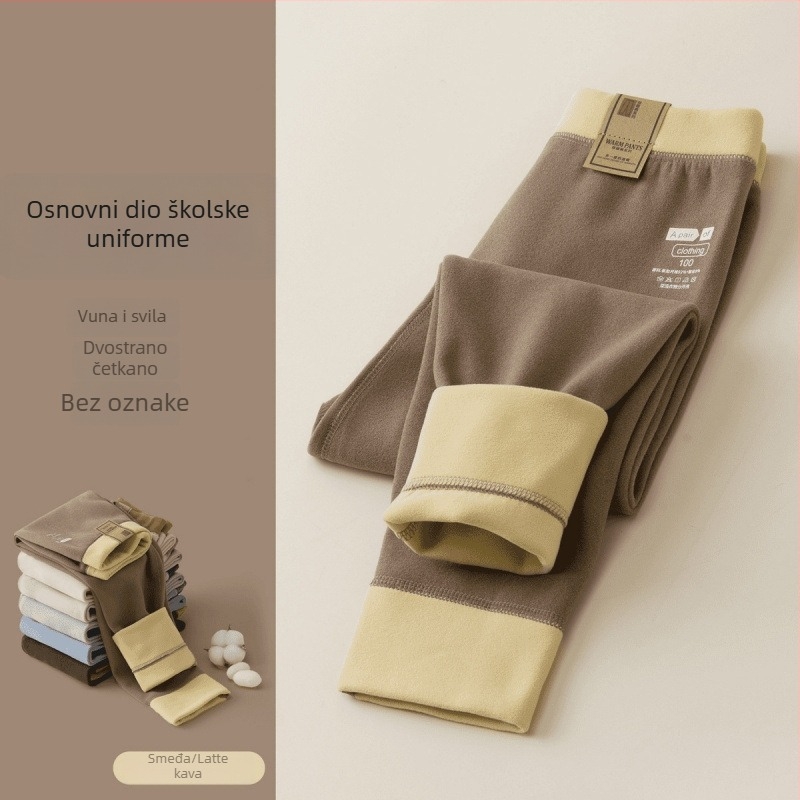 Dječje zimske termo tajice, unisex, srednji pojas, 95% poliestera, dvostrani flis