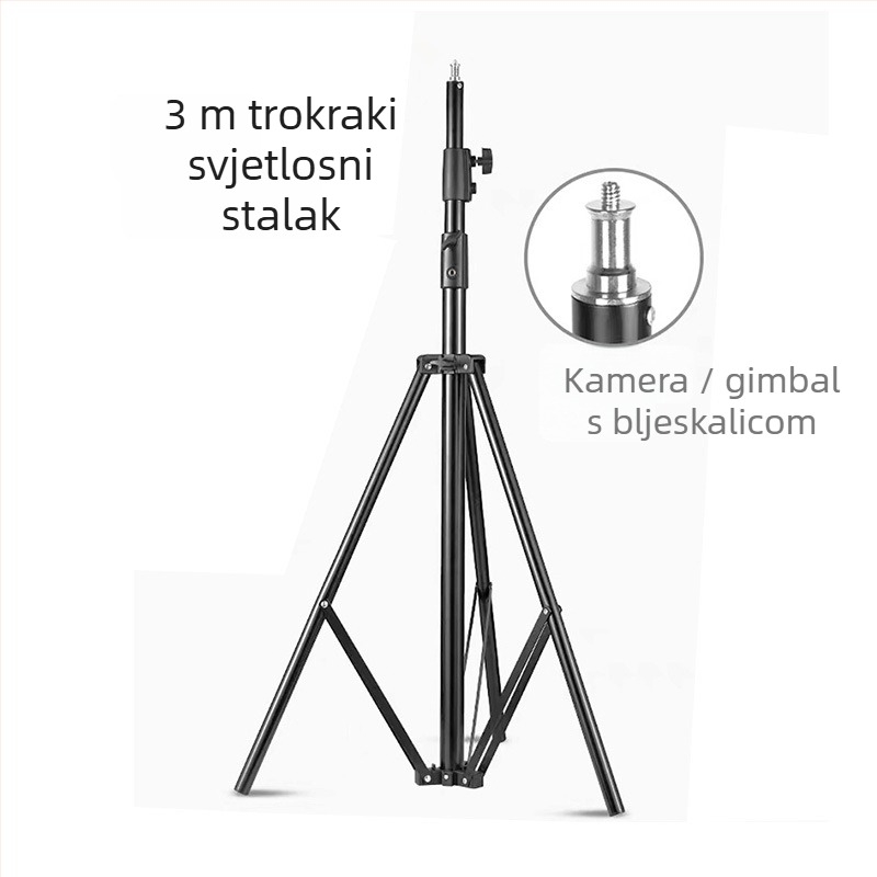 Pozadinski okvir za filmsko i televizijsko snimanje, metalna konstrukcija s E-tipom čvrstog klipa i teleskopskim križnim šipkama, težina 7,5 kg