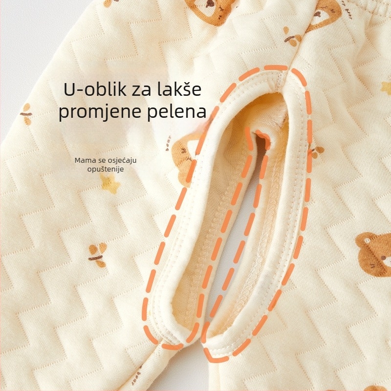 Dječje pamučne hlače s otvorom na preponama, tople za proljeće i jesen, srednji pojas, za djecu 1–3 godine