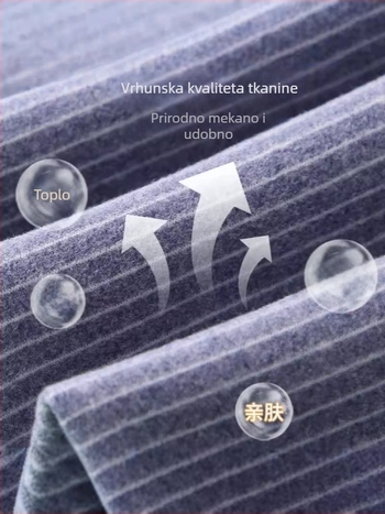 Dječje prugaste dvostruko četkane termalne hlače, srednjeg struka, za jesen i zimu, unisex, uzrast 3–8 godina