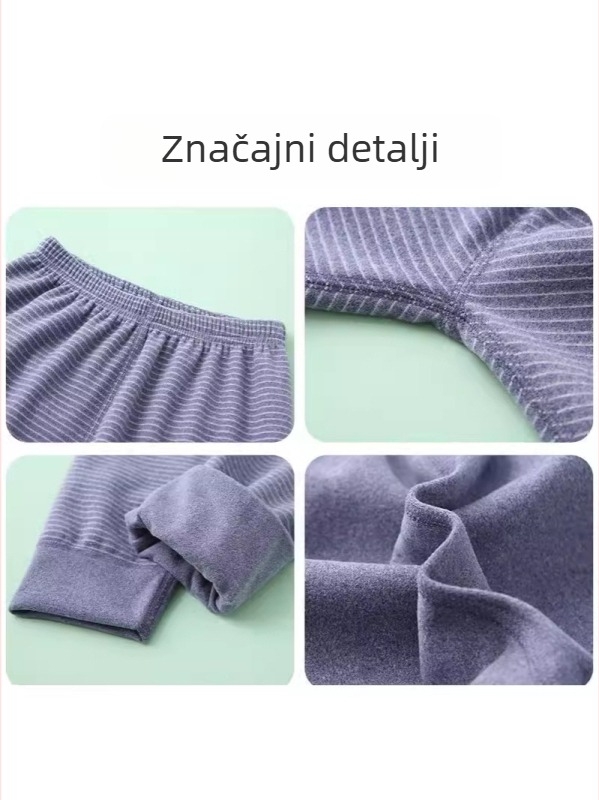 Dječje prugaste dvostruko četkane termalne hlače, srednjeg struka, za jesen i zimu, unisex, uzrast 3–8 godina