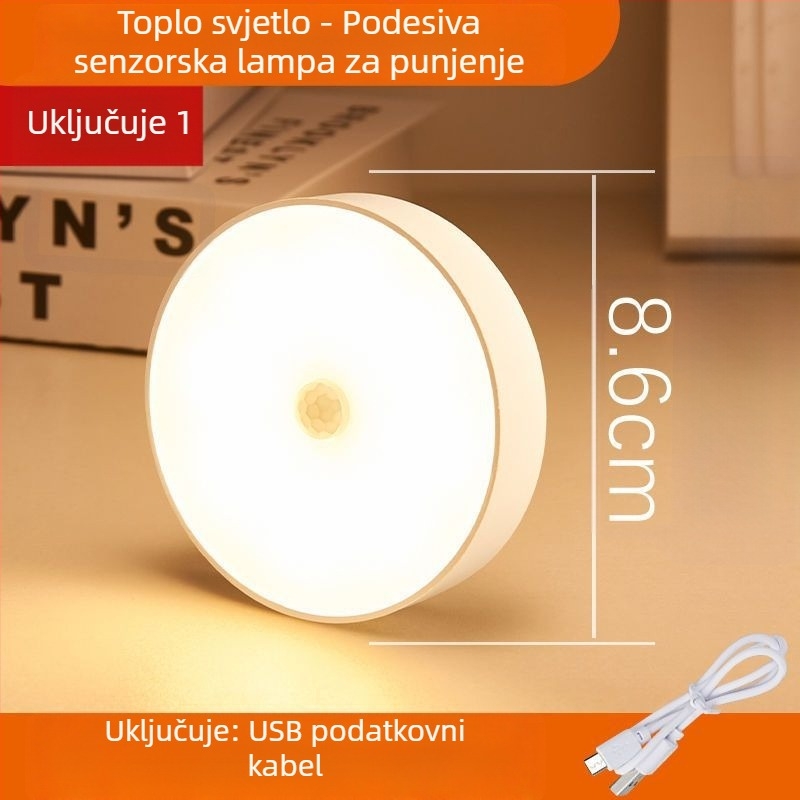 USB punjiva LED stolna lampica s gumbastim prekidačem, svjetlo za zaštitu očiju, ugrađena litijska baterija, CRI ≥90, plastično sjenilo.
