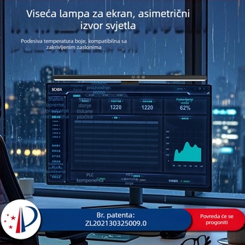 LED stolna lampica s asimetričnom njegom očiju, podesiva svjetlost, niska plava svjetlost, USB napajanje, dodirno upravljanje