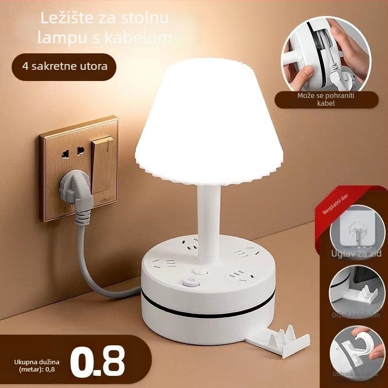 Stolna lampa za zaštitu očiju s USB priključkom i noćnim svjetlom uz krevet (CRI ≥95; Rasvjeta: nacionalna razina aa; Glasovno upravljanje; Napon: 36V ili manje; Napajanje iz utičnice)