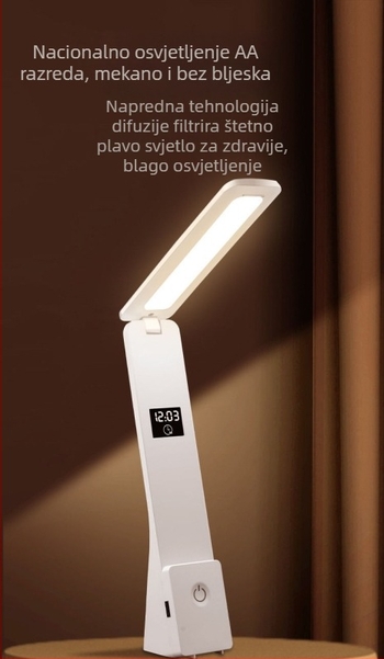 LED stolna lampa za učenje i noćni ormarić, zaštita očiju, USB napajanje, glasovno upravljanje, jednostavan modern dizajn, CRI ≥95, 100–300W