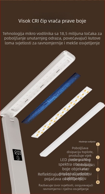 LED stolna lampa za učenje i noćni ormarić, zaštita očiju, USB napajanje, glasovno upravljanje, jednostavan modern dizajn, CRI ≥95, 100–300W