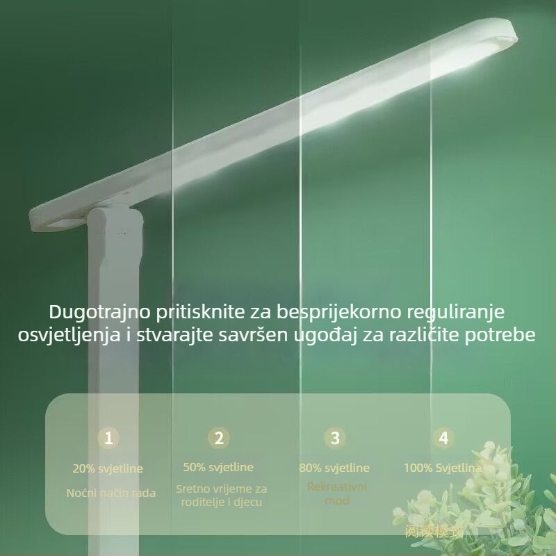 LED stolna lampa s zaštitom vida za učenje i čitanje, punjiva baterija, glasovno upravljanje, CRI ≥95, ambijentalno osvjetljenje