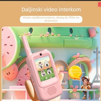 Dječji video-interkom s displejem – 2,4 GHz, doseg do 1,5 km, dvokanalni, litij baterija 650 mAh, offline rad