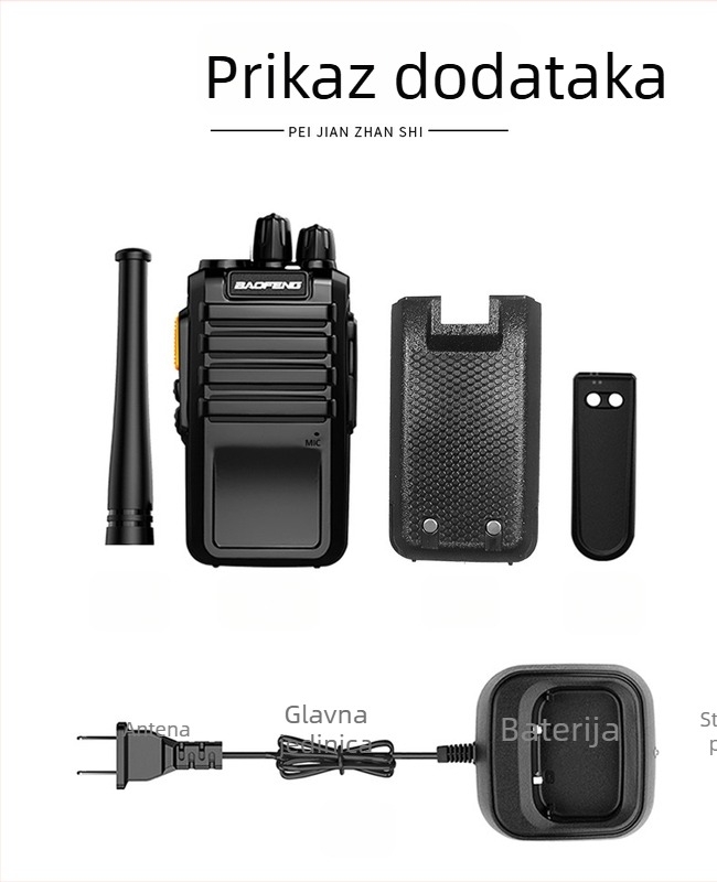 Baofeng BF-M4 prijenosni radio, 5W, 400-470MHz, 16 kanala, 5800mAh baterija, 22 dana pripravnosti