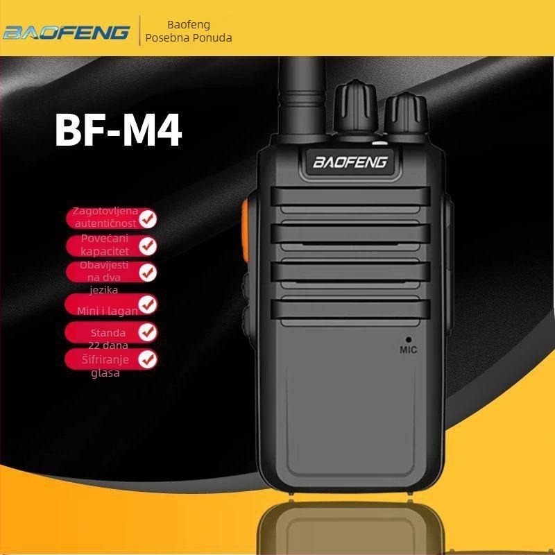 Baofeng BF-M4 prijenosni radio, 5W, 400-470MHz, 16 kanala, 5800mAh baterija, 22 dana pripravnosti