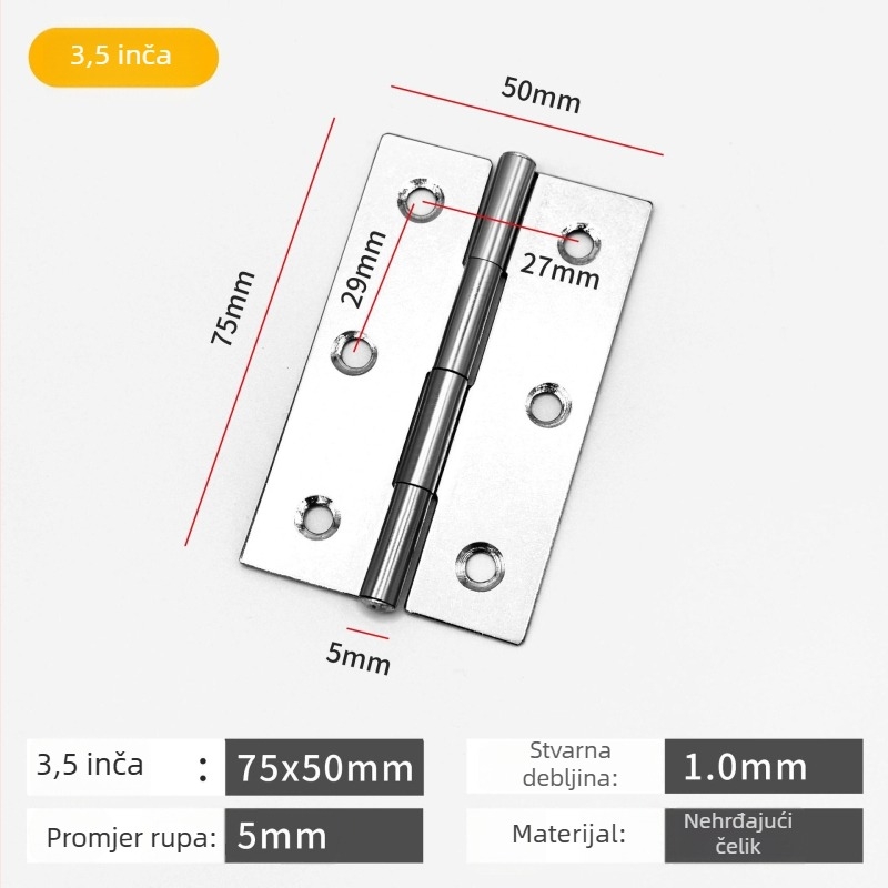 Panta od nehrđajućeg čelika, povećana, s brušenim završetkom, moderni jednostavan stil, za ormariće i unutarnja vrata