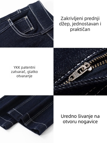 Ženske traperice s visokim strukom, fleece podstavljene, denim od pamuka i elastina, ravne nogavice, duljina 9/10, zimska 2025