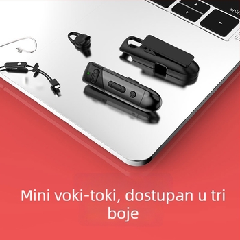 Ušni Bluetooth interkom – mini bežični komunikator za salone ljepote, 16 kanala, domet 1,5–3 km, baterija 560 mAh, bez zaslona