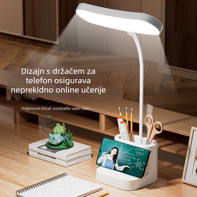 Clip-on studijska lampa s dotiknim prilagodbom jačine, napajanje iz utičnice, plastično sjenilo, 220V, CRI 80–89