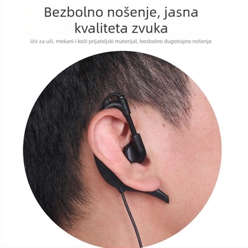 Kabel za slušalice za walkie-talkie, dizajn s kukom za uho, univerzalna kompatibilnost s K-Head, gumeni materijal, protuklizni, bez baterija