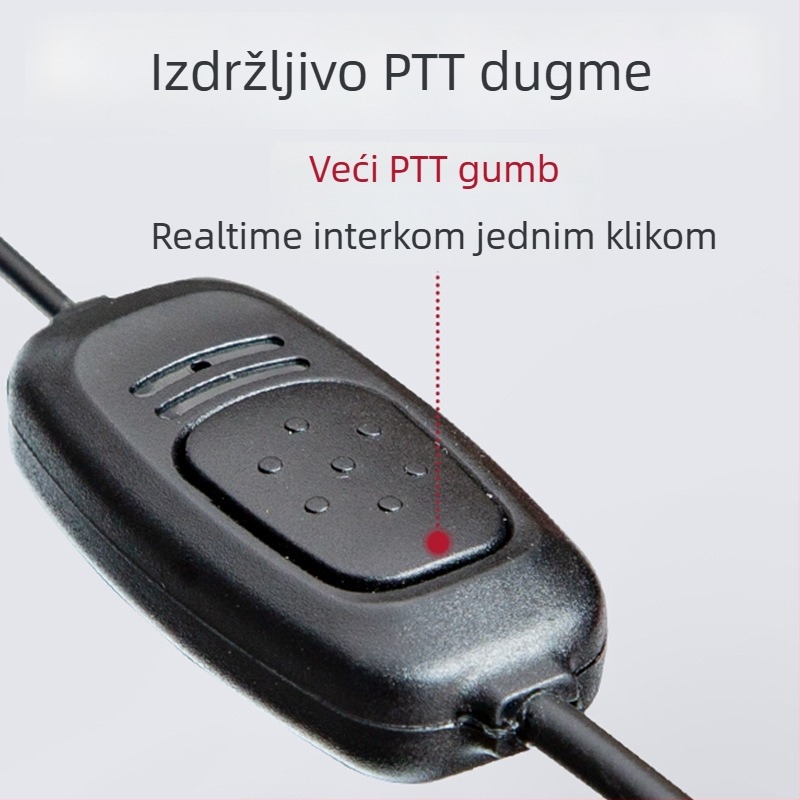 Kabel za slušalice za walkie-talkie, dizajn s kukom za uho, univerzalna kompatibilnost s K-Head, gumeni materijal, protuklizni, bez baterija
