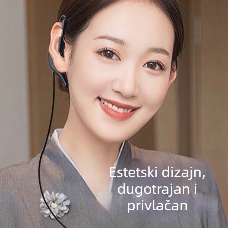 Kabel za slušalice za walkie-talkie, dizajn s kukom za uho, univerzalna kompatibilnost s K-Head, gumeni materijal, protuklizni, bez baterija