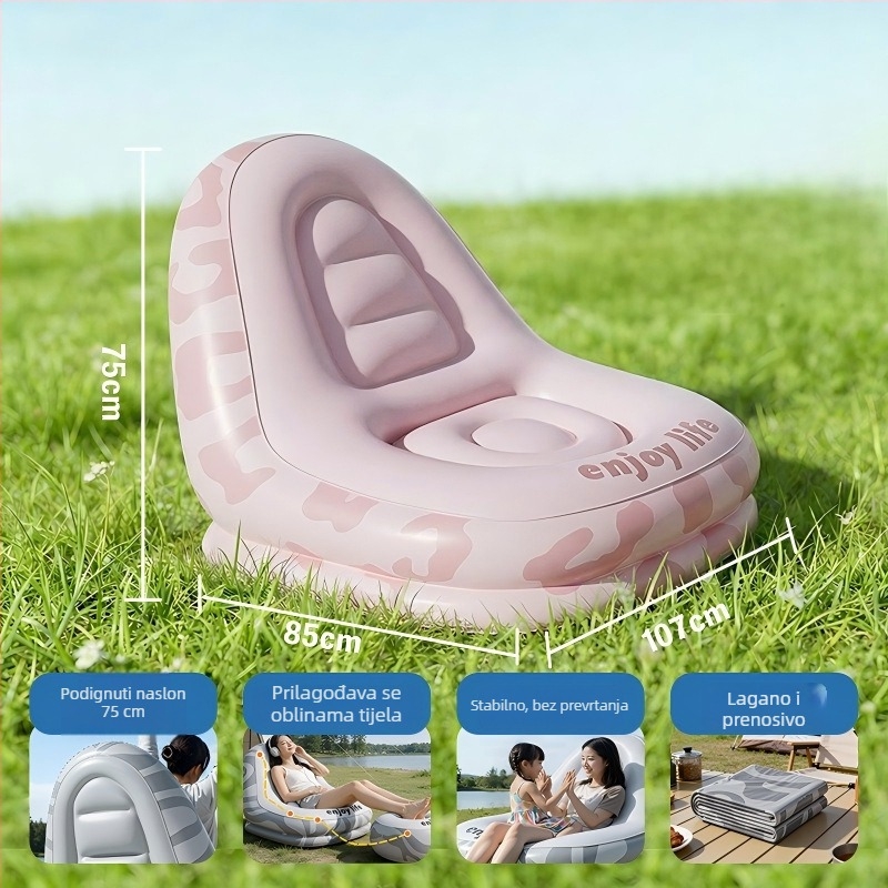 Vanjska napuhiva sofa - ekološki prihvatljiv PVC, 30 Denier, 1,55 kg, prilagodljiva za kampiranje