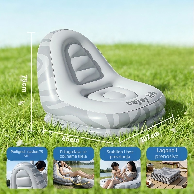 Vanjska napuhiva sofa - ekološki prihvatljiv PVC, 30 Denier, 1,55 kg, prilagodljiva za kampiranje