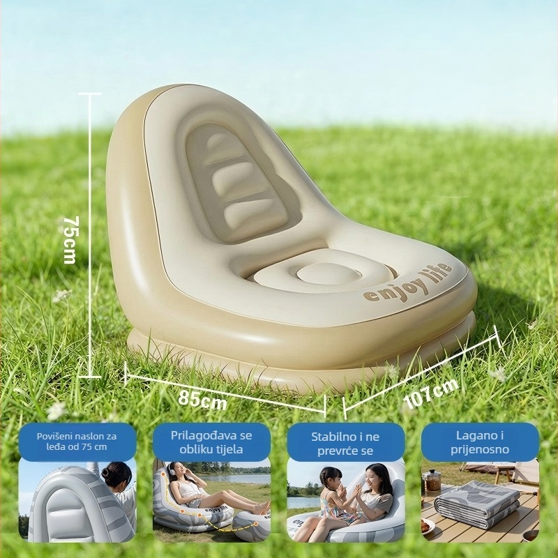 Vanjska napuhiva sofa - ekološki prihvatljiv PVC, 30 Denier, 1,55 kg, prilagodljiva za kampiranje