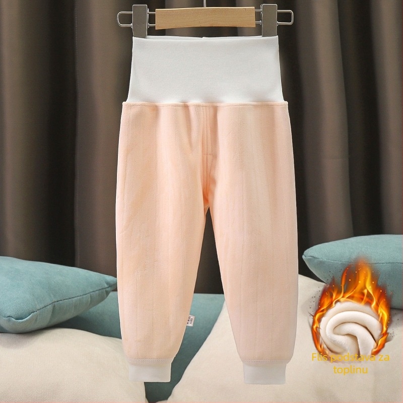 Dječje zimske hlače s flisom, visokog pojasa, za djecu 1–3 godine, poliester