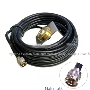NMO osnova antene za automobilsku radijsku stanicu, nehrđajući čelik, L-kutni nosač, RG58 kabel, domet 5–10 km
