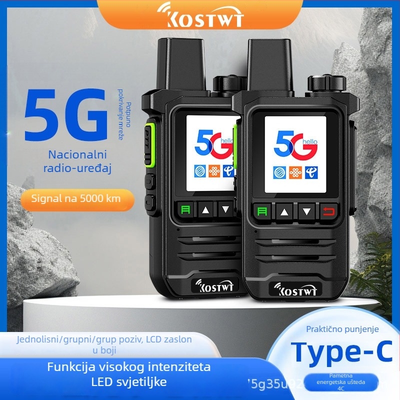 Keshengtong ručni interkom radio, 16 kanala, LiPo baterija 1800 mAh, otporna na prašinu, s zaslonom, domet 1,5–3 km