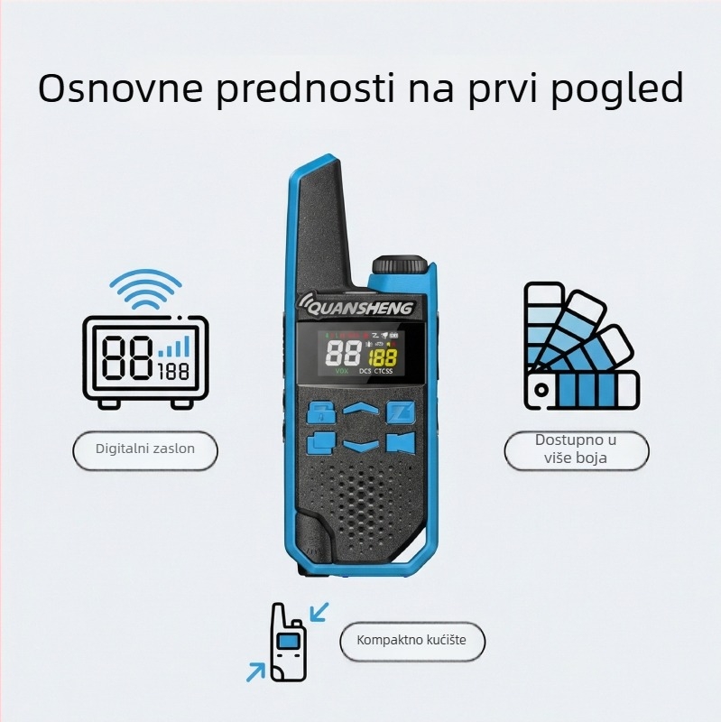Quansheng TG-FR1 Prijenosni interkom, domet 3-5 km, Li-ion baterija 1200mAh, otporan na prašinu