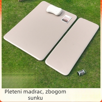 Naduvivi madrac za kampiranje s četkanom površinom; prenosni madrac za vanjsku i kućnu upotrebu; površina od kompozitne tkanine