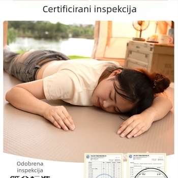 Naduvivi madrac za kampiranje s četkanom površinom; prenosni madrac za vanjsku i kućnu upotrebu; površina od kompozitne tkanine