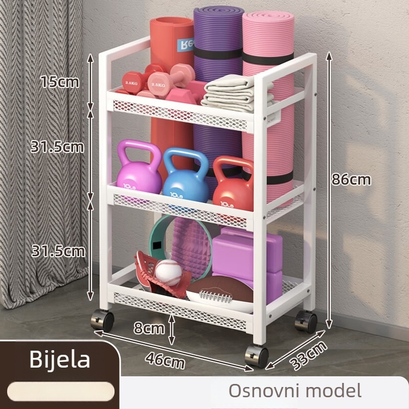 Košara za pohranu fitness opreme, model ZA, željezna konstrukcija, minimalistički stil, 1 komad