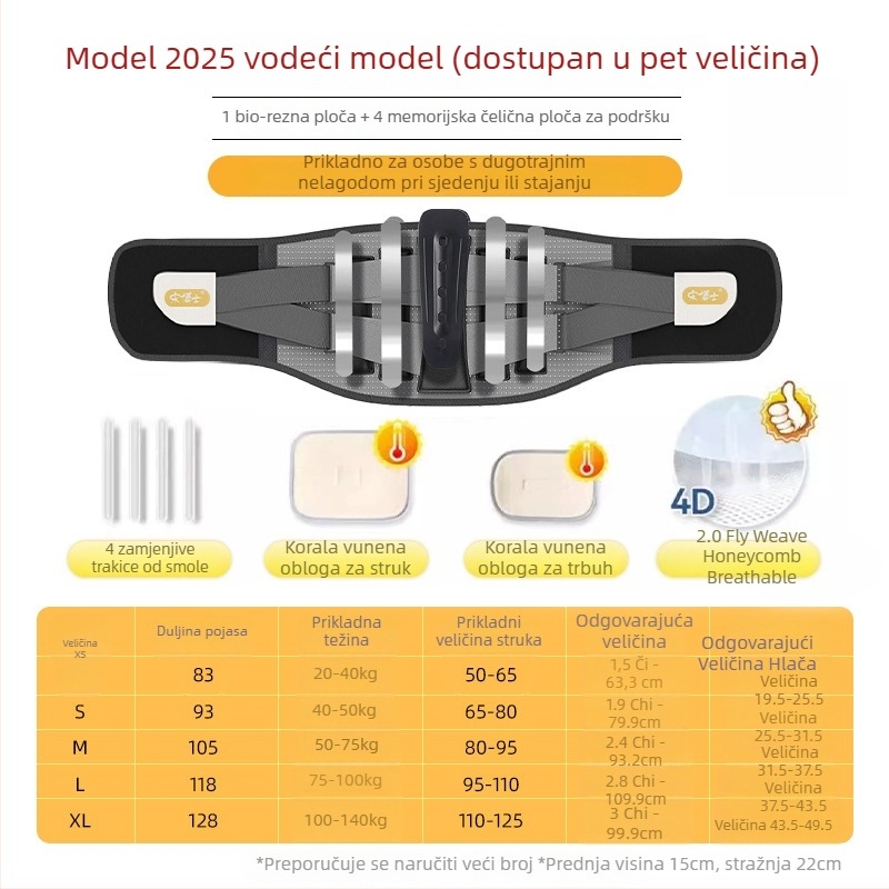 Dr. Song Lateks zaštitnik za struk — univerzalna prilagodba, pogodno za jogu i trčanje