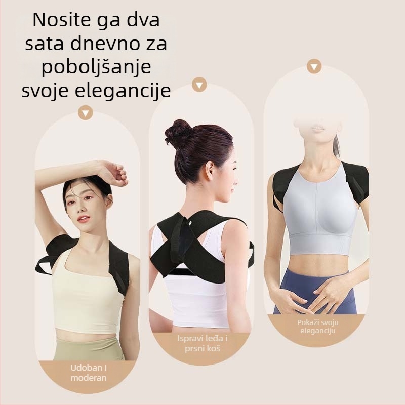 Korektor držanja ramena, Unisex, poliester vlakno, model Oes ramenski remen, za jogu