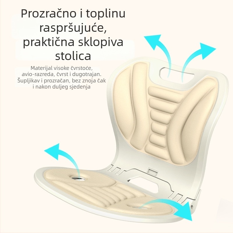 Sklopiva stolica s potporom za donji dio leđa – ergonomska uredska stolica za dugotrajno sjedenje, zaštita donjeg dijela leđa, protiv kifoze, Jingmeifu P23, 2024-10
