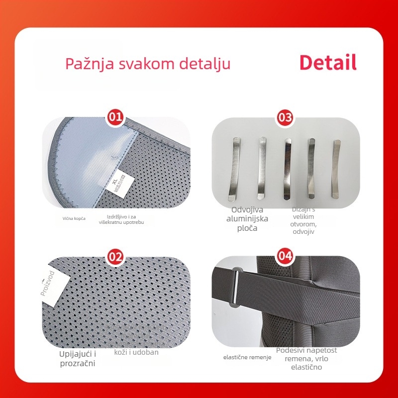 Zaštitni pojas za struk — najlon, za odrasle, korekcija kifoze, podrška podizanju težine, pogodan za biciklizam, nogomet i košarku