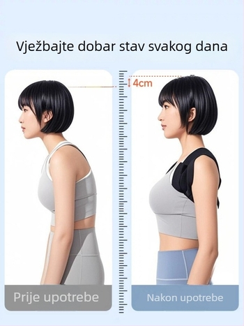 Pojas za korekciju držanja leđa, od poliester vlakana, zaštita ramena, univerzalna primjena, pogodno za jogu