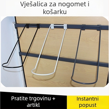 Stalak za lopte s jednim izložbenim dijelom i dvostrukim kukama za sportske potrebe