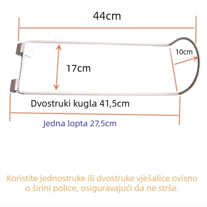 Stalak za lopte s jednim izložbenim dijelom i dvostrukim kukama za sportske potrebe