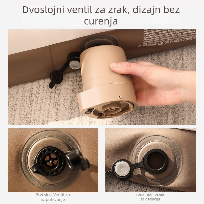 Arctic Wolf Vanjski dvostruki nafukljivi madrac za kampiranje, težina 4 kg, nosivost 500 kg