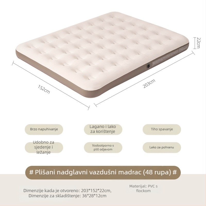 Arctic Wolf Vanjski dvostruki nafukljivi madrac za kampiranje, težina 4 kg, nosivost 500 kg