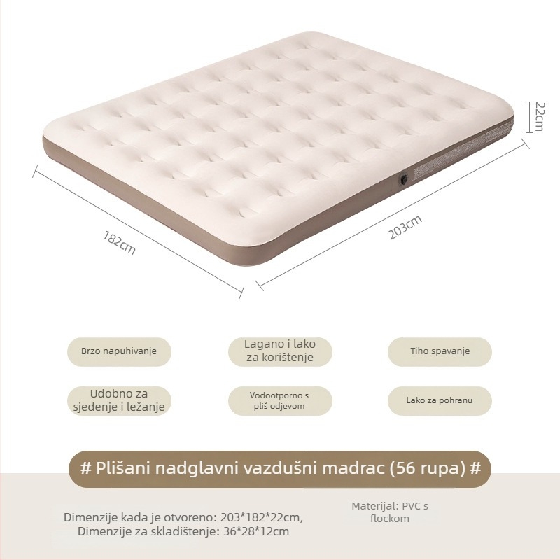 Arctic Wolf Vanjski dvostruki nafukljivi madrac za kampiranje, težina 4 kg, nosivost 500 kg